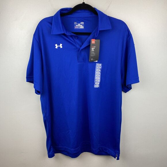 Under armour Other - Under Armour shirt Mens L Blue short sleeve polo golf HeatGear NWT